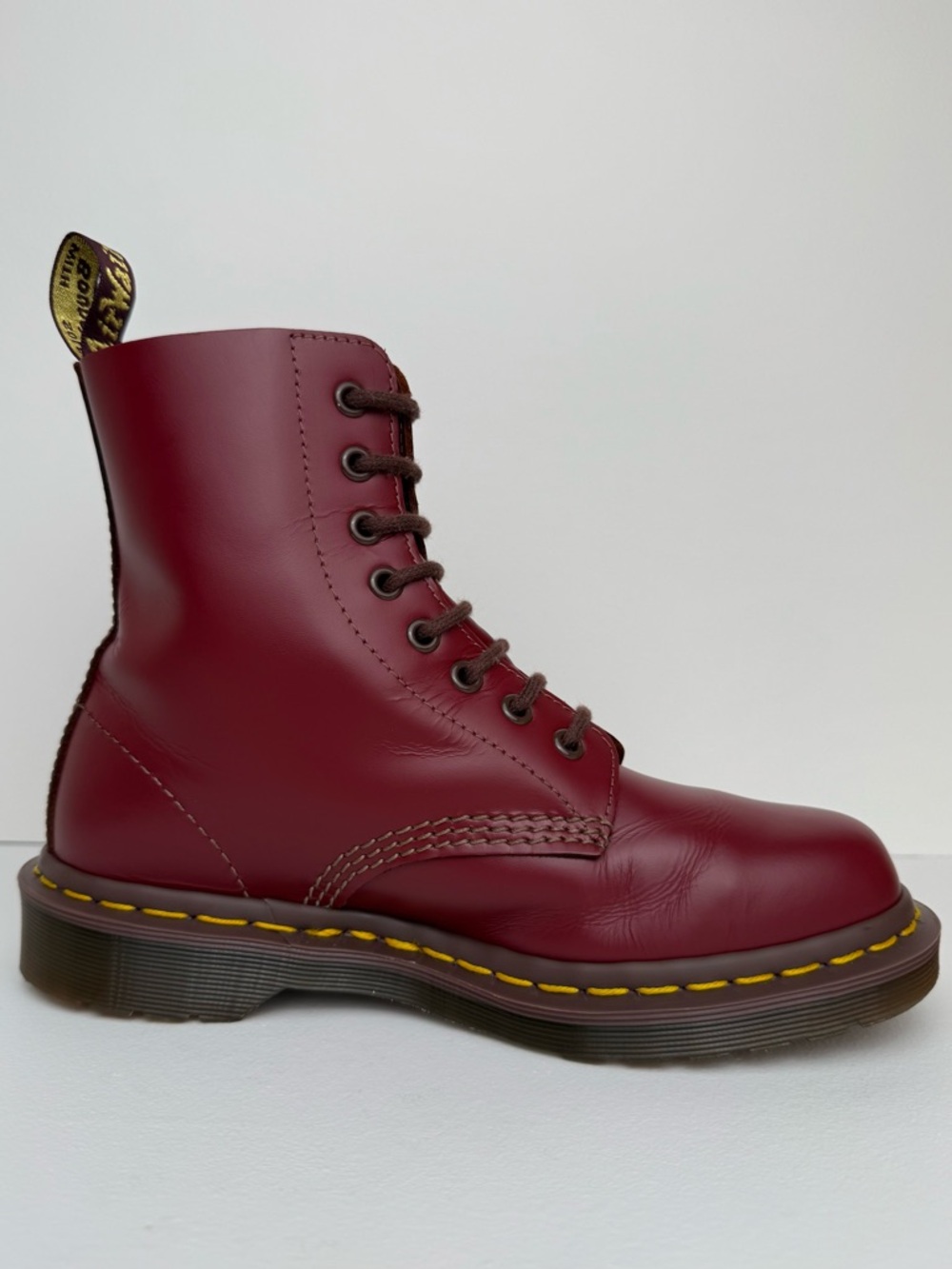 Dr. Martens 1460 Made in England Oxblood Red Quilon Leather Lace Up Boots UK 5 - Picture 7 of 17